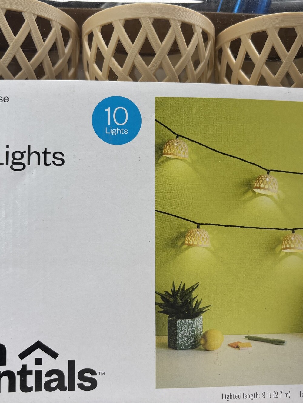 Room Essentials Beige Woven Mini String Lights